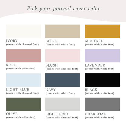 Journal Color Chart Options Can Be found in Product selection.