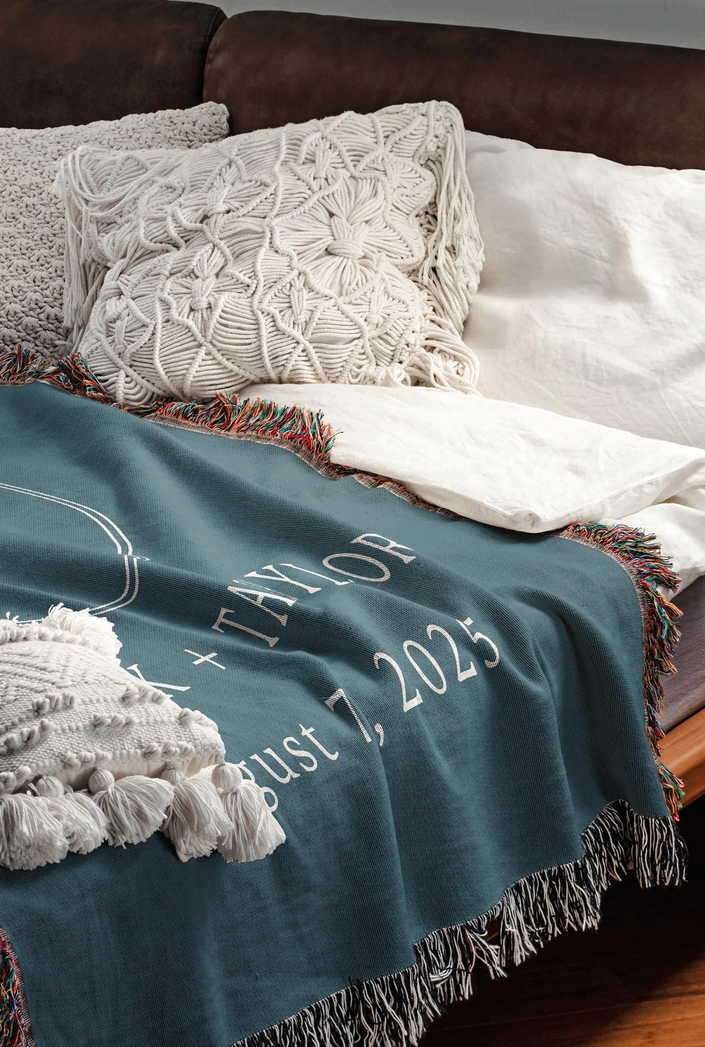 Couples Woven Monogram Blanket