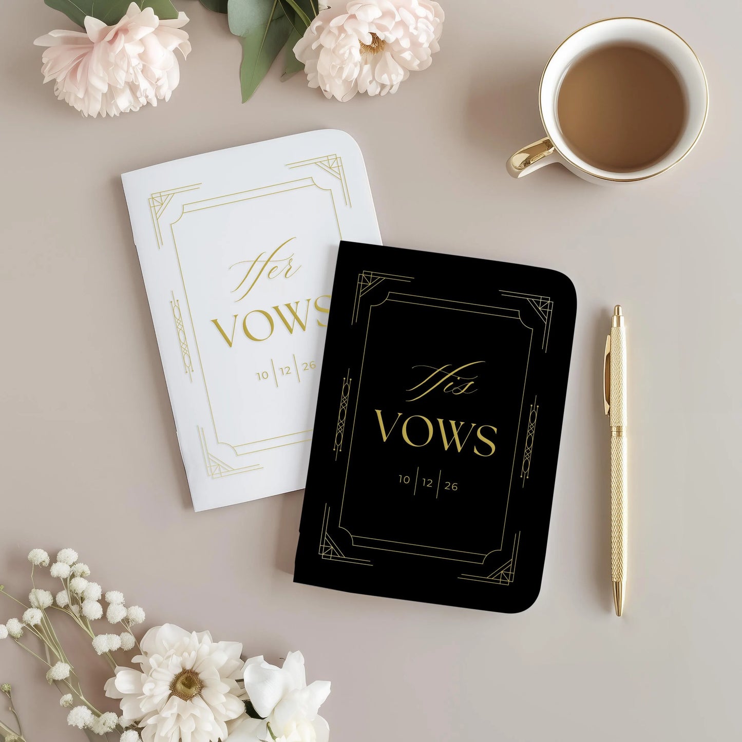 Art Deco Wedding Vow Book Set