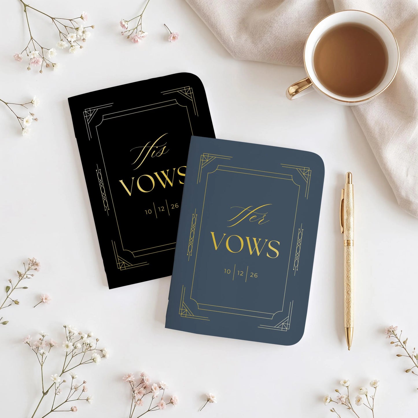 Art Deco Wedding Vow Book Set
