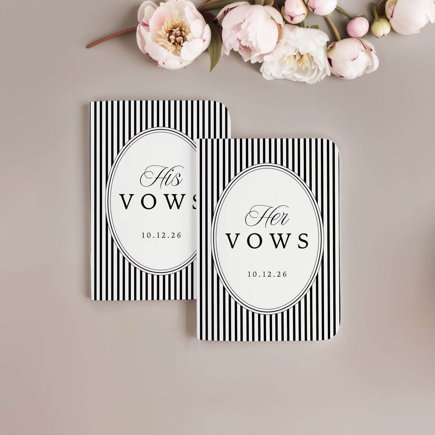 Striped Wedding Vow Book Set