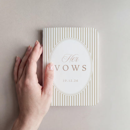 Striped Wedding Vow Book Set