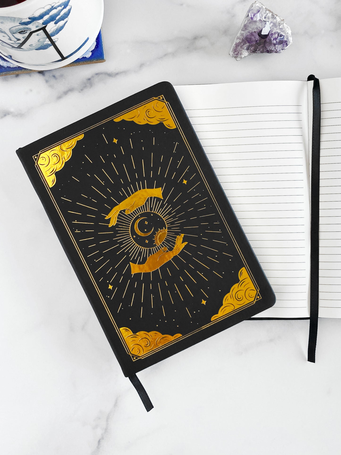Yoga Cards & 'Intuition' Blank Lined Journal Bundle